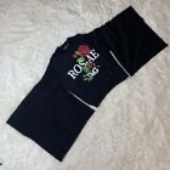 DOLCE & GABBANA Black Cotton Rose Print Drapy Batwing Sleeve Sweater Sweatshirt - Picture 3 of 6